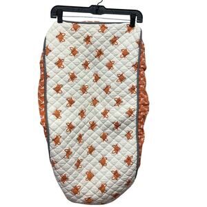 Bacati 100% Cotton Fox Arrows Orange Gray Diaper Changing Table Elastic Cover